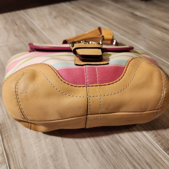 Coach Hampton Y2K Multi-Colored Striped Handbag Purse - Picture 6 of 12